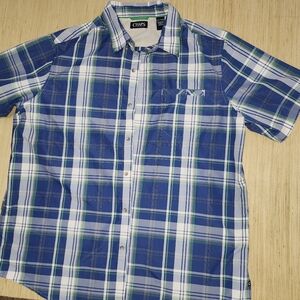 Chaps Green and Blue Plaid Casual Shirt